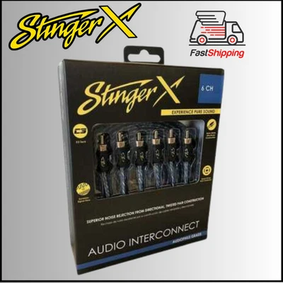 Stinger XI1617 / X1 SERIES - 6 CHANNEL RCA INTERCONNECT CABLES - 17 FT   *NEW* - Image 1 of 3