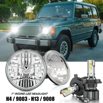 Par de faros LED redondos de 7 pulgadas para Mitsubishi Montero 1988-1991 Foto 1 de 4