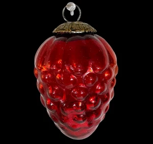 Midwest Kugel Vetro Massello Decorazioni Natalizie Rubino Rosso Bacca Grappolo Uva 2,5" - Foto 1 di 9