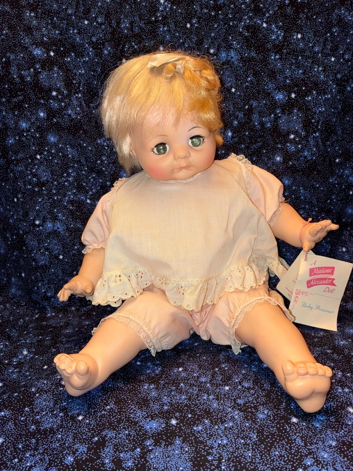 Boneca bebê vintage Madame Alexander bebê preciosa 1975 caixa de grito funcional - Imagem 1 de 4