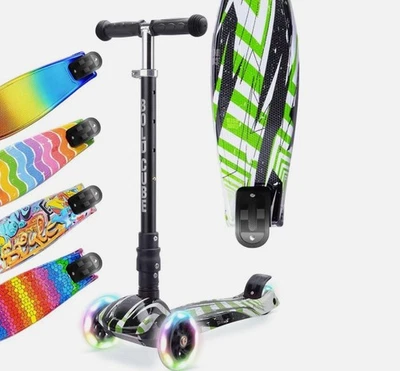 Boldcube Niños 3 Ruedas Scooter Edades 5-10 Manillar Ajustable Iluminar Ruedas Foto 1 de 4