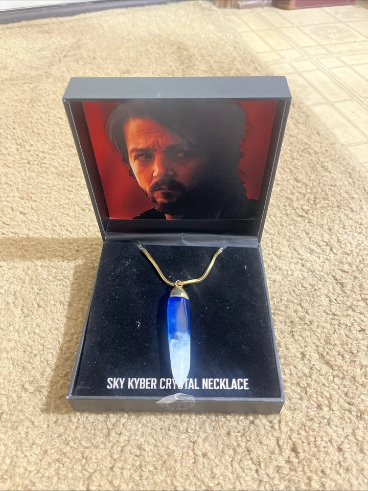 Star Wars Andor Sky Kyber Crystal Necklace Pendant Replica (Barely Used) - Image 1 of 2