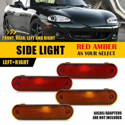 Red Amber Rear Front Marker Lights Housings For 1990-2005 Mazda Miata MX-5 EXV - Imagem 1 de 4