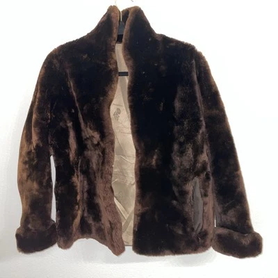 Unbranded Women’s Brown Fur Long Sleeve Winter Coat No Size - Image 1 of 4