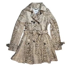Y2K Bebe Snake Print Lace Up Back Corset Trench Coat Jacket Women's XS MINT - Picture 1 of 10
