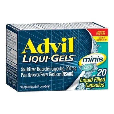 Advil Liqui-Gels Minis Pain & Headache Reliever Ibuprofen Liquid Capsules, 20 Ct - Image 1 of 4