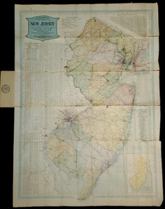 Antique 1912 Scarboroughs New Census Map Of New Jersey The Scarborough Co Scarce - Picture 1 of 20