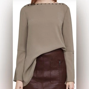 BCBGMAXAZRIA Lagenlook-Top mit Druckknopfausschnitt Größe L #1088 - Bild 1 von 12
