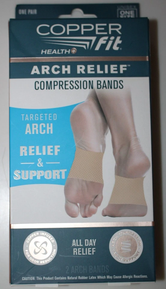 Copper Fit Arch Relief Compression Bands (2 Pack) One Size Beige Arch Support - Image 1 of 2