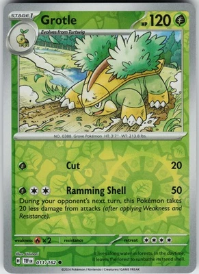 Pokemon Grotle 011/162 SV05: Temporal Forces NM Reverse Holo card - Image 1 of 2