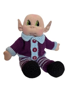 Karen Lee Kids Soft Sculpture 15” Bald Crochet Outfit Green Eyes Alopecia USA - Picture 1 of 6