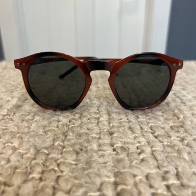 Gafas de sol J.Crew lado lago marco redondo protección UV marrón negro tortuga Foto 1 de 4