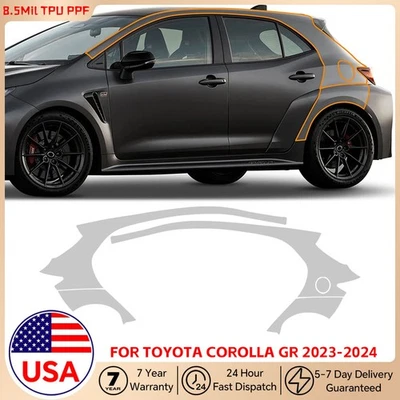 For Toyota GR Corolla 2023-2024 Rear Side Precut Paint Protection Film Clear PPF - Image 1 of 4