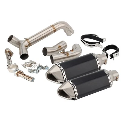 For Triumph Speed Triple 1050 / R 11-15 Exhaust Header Link Pipe Muffler Tips - Image 1 of 4