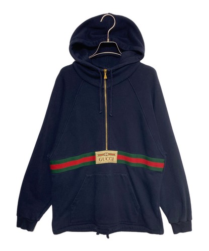GUCCI Felpa con Cappuccio Mezza Zip Taglia: XXS Navy Uomo 644656 XJC3W
