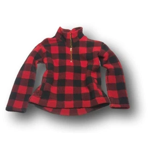 Viertelreißverschluss Büffel karierter Fleecepullover mit Taschen Größe Large Tall - Bild 1 von 4