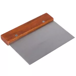 NEW WOOD AND STAINLESS STEEL DOUGH SCRAPER Scrape Cut Cutter Scoop Knife Knive - Picture 1 of 6