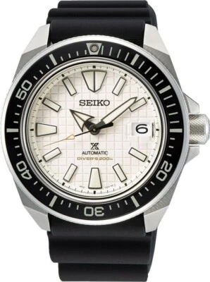 Seiko Prospex White Men's Watch - SRPE37 KING SAMURAL  BLACK SILICONE - Image 1 of 4