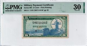 USA 681 SERIES 5 CENTS 1970 MPC MILITARY PAYMENT CERTIFICATE SUB Note
