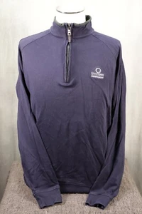Fairway & Greene 1/4 Zip Pullover New $120 XL Navy Blue Green 100% Pima Cotton - Picture 1 of 4