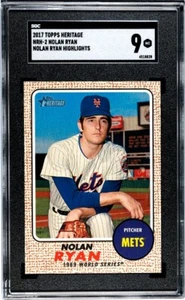 2017 Topps Heritage NRH-2 Nolan Ryan Highlights SGC 9 MINT HOF Mets Rangers - Picture 1 of 2