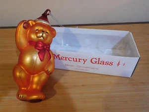 Adorno grande de vidrio de mercurio Dept 56 - Oso de peluche - #56.77562 - Sin usar, en caja Envío gratuito - Imagen 1 de 1