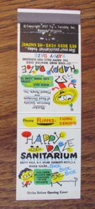 TIP N TWINKLE GAG MATCHBOOK COVER: HAPPY DAZE SANITARIUM 1957 MATCHCOVER -C4 - Bild 1 von 2