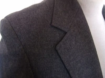 Mens Blazer Sport Coat Suit Jacket LORD & TAYLOR Gray 40R WOOL Gold Button Y38 - Image 1 of 4