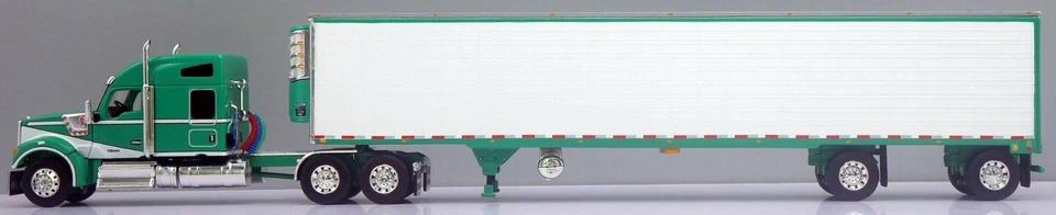 DCP green/white Kenworth W990 spread axle reefer 60-1946 1/64 NEW - Image 1 of 3