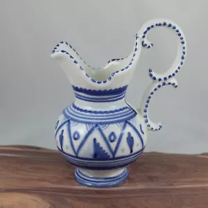 Vintage JARRA Aguamanil Pequeño Ceramica TALAVERA Pintado a mano Artesania RETRO - Imagen 1 de 6