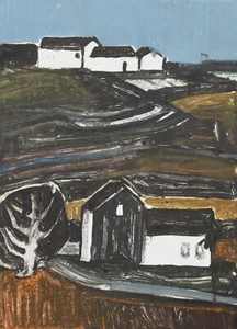 Josef Weilhammer 1930-2011 Gangkofen / Monotypie Gehöft Landschaft Niederbayern - Picture 1 of 18