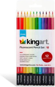 333-12 Fluorescent Neon 12 Ct. Colored Pencil Set, 12 Bright Colors, Pre-Sharpen - Picture 1 of 3