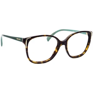 Prada Sunglasses Frame Only SPR 01O 2AU-1E0 Havana/Green Butterfly Italy 55 mm - Picture 1 of 6