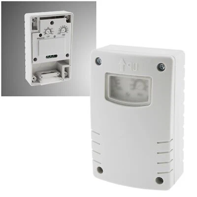 Dämmerungsschalter IP54 mit Timer-Funktion einstellbar 5-500 Lux 230V 10A 2300W - Bild 1 von 4