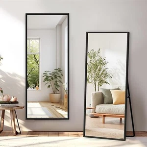 Full Length Mirror with Stand - 56" X 19" Aluminum Alloy Frame Full Body Mirror, - Picture 1 of 6