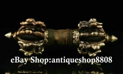 6" China Budismo Bronce Phurba Nueve Partes Daga Porta Estatua Escultura Foto 1 de 4