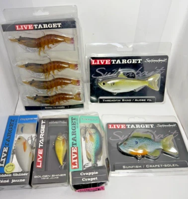 Señuelo de cebo para peces pez luna resplandor sábalo aleta roscada camarón objetivo vivo 6 piezas Foto 1 de 4