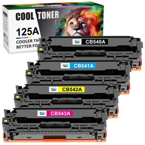 4 Pack KCMY 125A CB540A Toner For HP Color Laserjet CP1215 CP1518ni CM1312 MFP - Picture 1 of 11