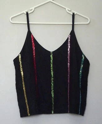 BNWT SASS & BIDE "Shining Beneath Her" Hand Sequinned Cami Top - Size 14 -  $290 — 第 1/4 张图片