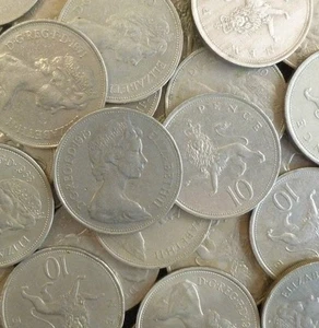 BULK OLD STYLE 10P COINS CHOOSE THE AMOUNT FROM 10 TO 250 OLD TEN PENCE COINS - Picture 1 of 1