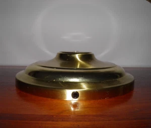 Base lampada da terra grande, vintage, acciaio placcato ottone, rotonda. Parte. 11"D - Foto 1 di 12