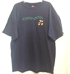 T-Shirt MICKEY MOUSE/DISNEY dunkelblau, bestickt pfeifende Musiknoten. GR XL - Bild 1 von 3