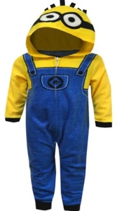 NWT Minions One Piece Pajamas with Hoodie Costume Boys or Girls size 6 Sleeper - Picture 1 of 1