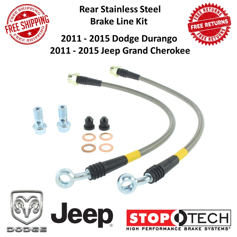 Líneas de freno traseras de acero inoxidable StopTech para Dodge Durango Grand Cherokee 11-15 Foto 1 de 4