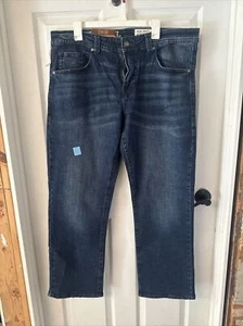 NWT T.K. Axel Mens 38x32 Slim Boot Stretch Jeans New Castle Blue Dark Wash - Picture 1 of 5
