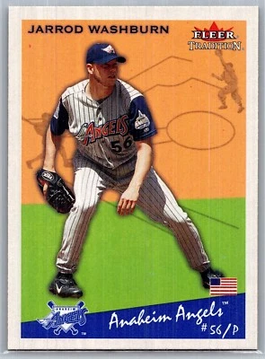 2002 FLEER TRADITION BASEBALL 327 JARROD WASHBURN ANGELS   - Image 1 of 2