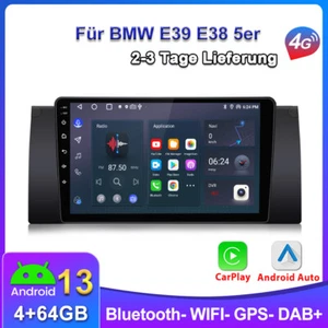 Radio de coche 4+64G para BMW Serie 5 E39 X5 E53 M5 Android 13 GPS NAVI WIFI 4G BT RDS SWC - Imagen 1 de 10