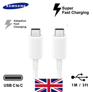Genuine Super Fast Charging Type C to Type C USB Samsung Galaxy Note 10 S10 S20 - Picture 1 of 2