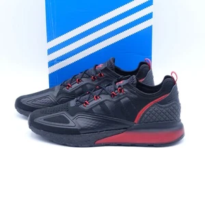 Size 13 Men's adidas Originals ZX 2K Boost Sneakers FZ4641 Black/Red - Picture 1 of 7