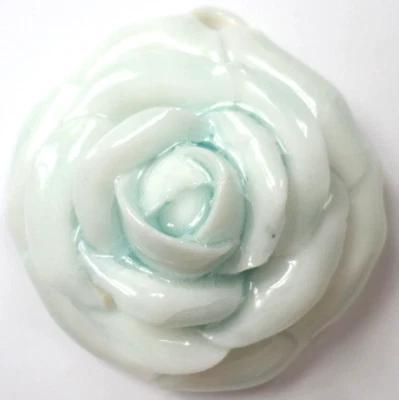 4 Colgantes Porcelana XL Blanco con Flores Florales Azules Rosas ENORMES 43x42mm Muy Bonitos Foto 1 de 4